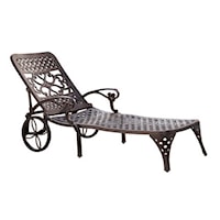Traditional Outdoor Chaise Lounge with Wheels