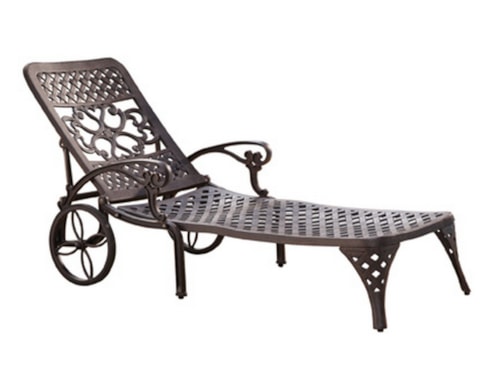 Traditional Outdoor Chaise Lounge with Wheels