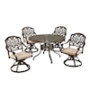 homestyles Capri Traditional 5-Piece Outdoor Dining Set with Swivel Chairs