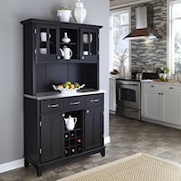 Traditional Server with Hutch and Removable Wine Storage