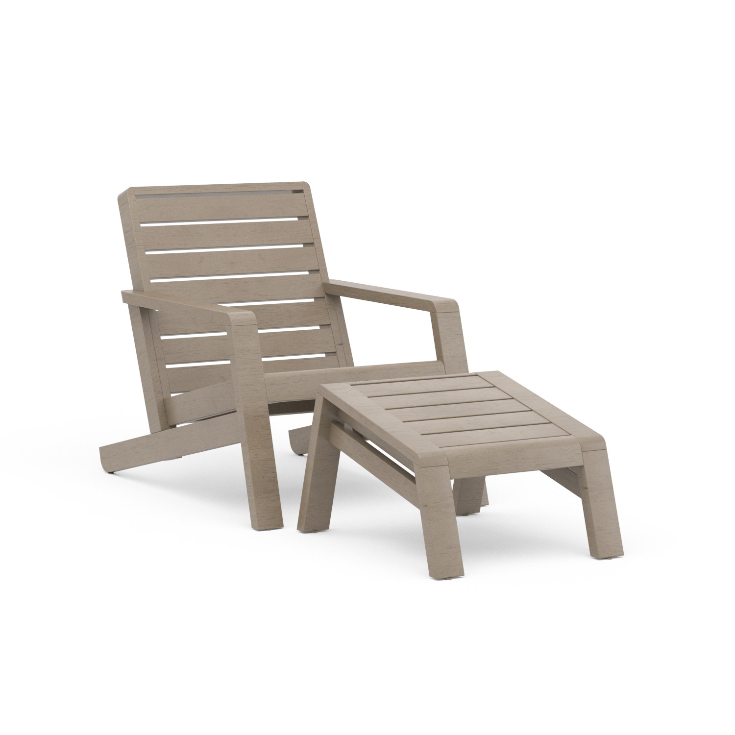 Transitional Outdoor Lounge Chair with Ottoman
