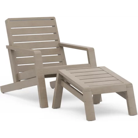 Outdoor Lounge Chair with Ottoman