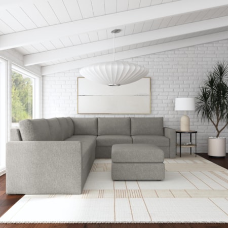 6-Seat Sectional Sofa and Ottoman