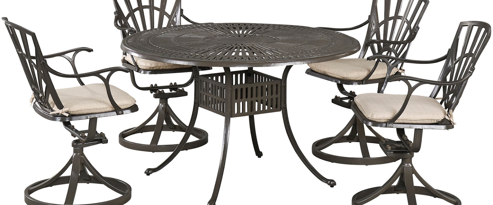 Traditional 5-Piece Outdoor Dining Set with Cushions