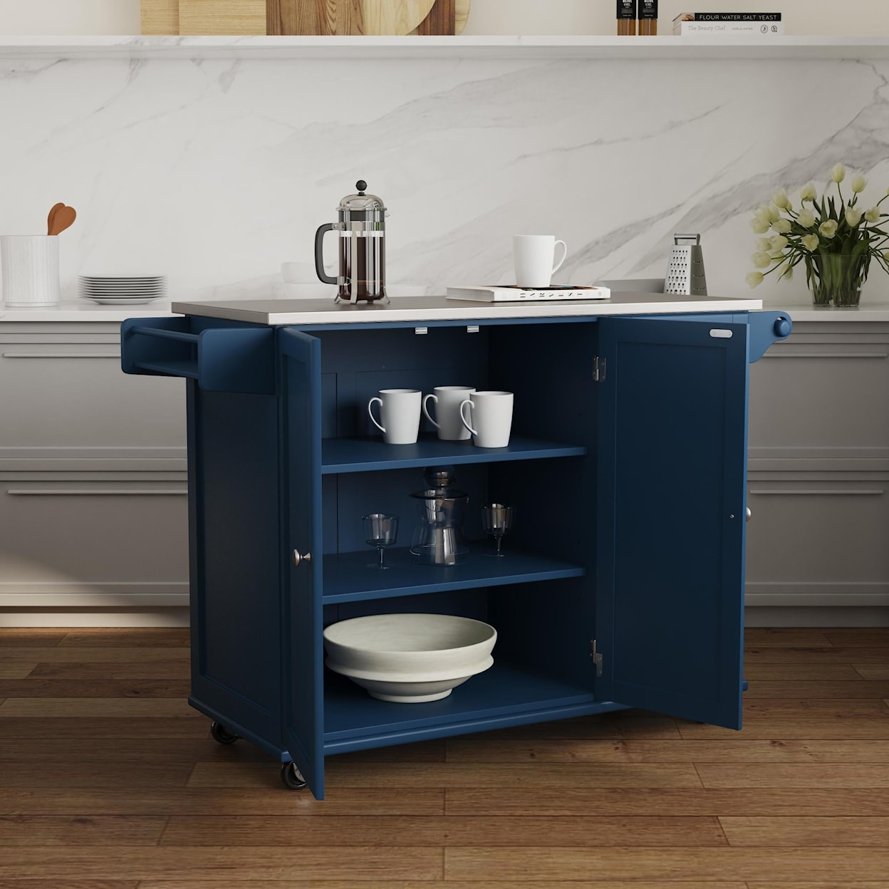 homestyles Dolly Madison Drop Leaf Kitchen Cart