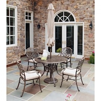 Traditional 6-Piece Outdoor Dining Set with Umbrella