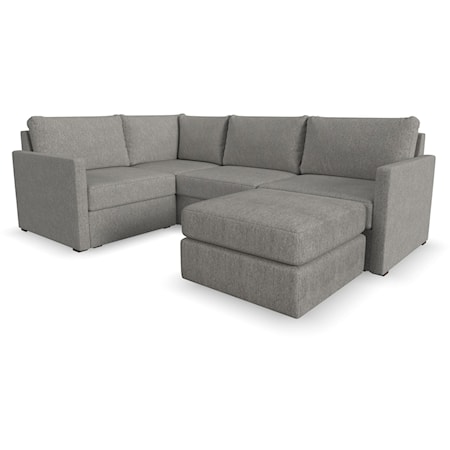 Transitional 4-Piece Sectional Sofa with Ottoman