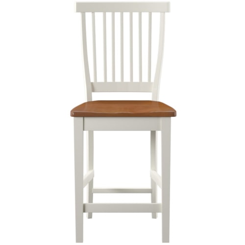 Transitional Counter Height Bar Stool with Slat Back