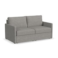 Transitional Loveseat with Track Arms