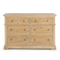 Traditional 6 Drawer Dresser with White Oak Finish