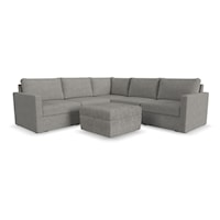 Transitional 5-Seat Sectional Sofa with Storage Ottoman