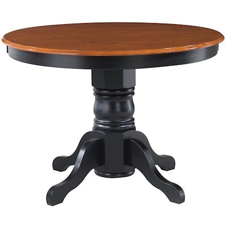 Traditional Two Tone Round Pedestal Table