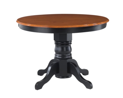 Traditional Two Tone Round Pedestal Table