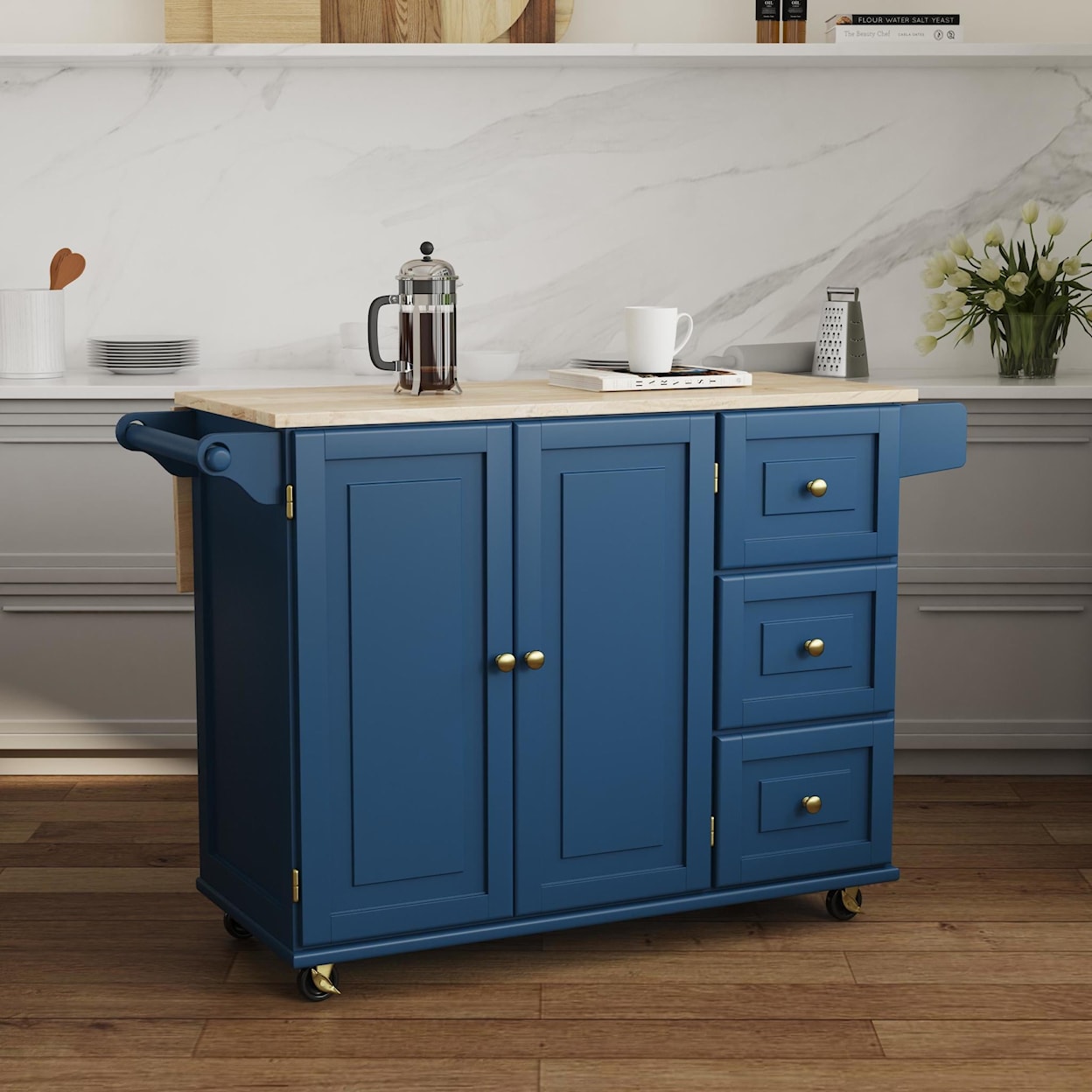 homestyles Dolly Madison Drop Leaf Kitchen Cart