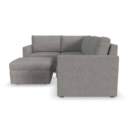 4-Seat Sectional Sofa with Storage Ottoman