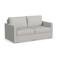 Transitional Loveseat with Track Arms