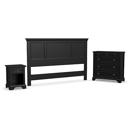 King Headboard, Nightstand and Chest