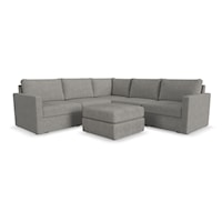 Transitional 5-Seat Sectional Sofa and Ottoman