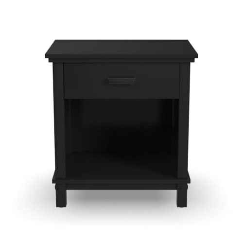 Casual 1-Drawer Nightstand with Shelf