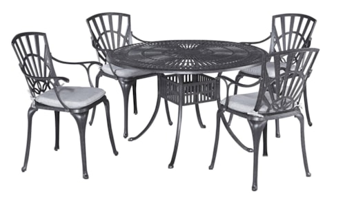 Traditional 5-Piece Outdoor Dining Set with Cushions
