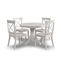 Traditional 5-Piece Dining Set with Round Dining Table