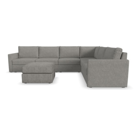 6-Seat Sectional Sofa and Ottoman