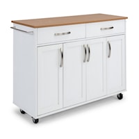Traditional Kitchen Cart with Birch Wood Finished Laminate Top