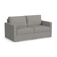 Transitional Loveseat with Track Arms