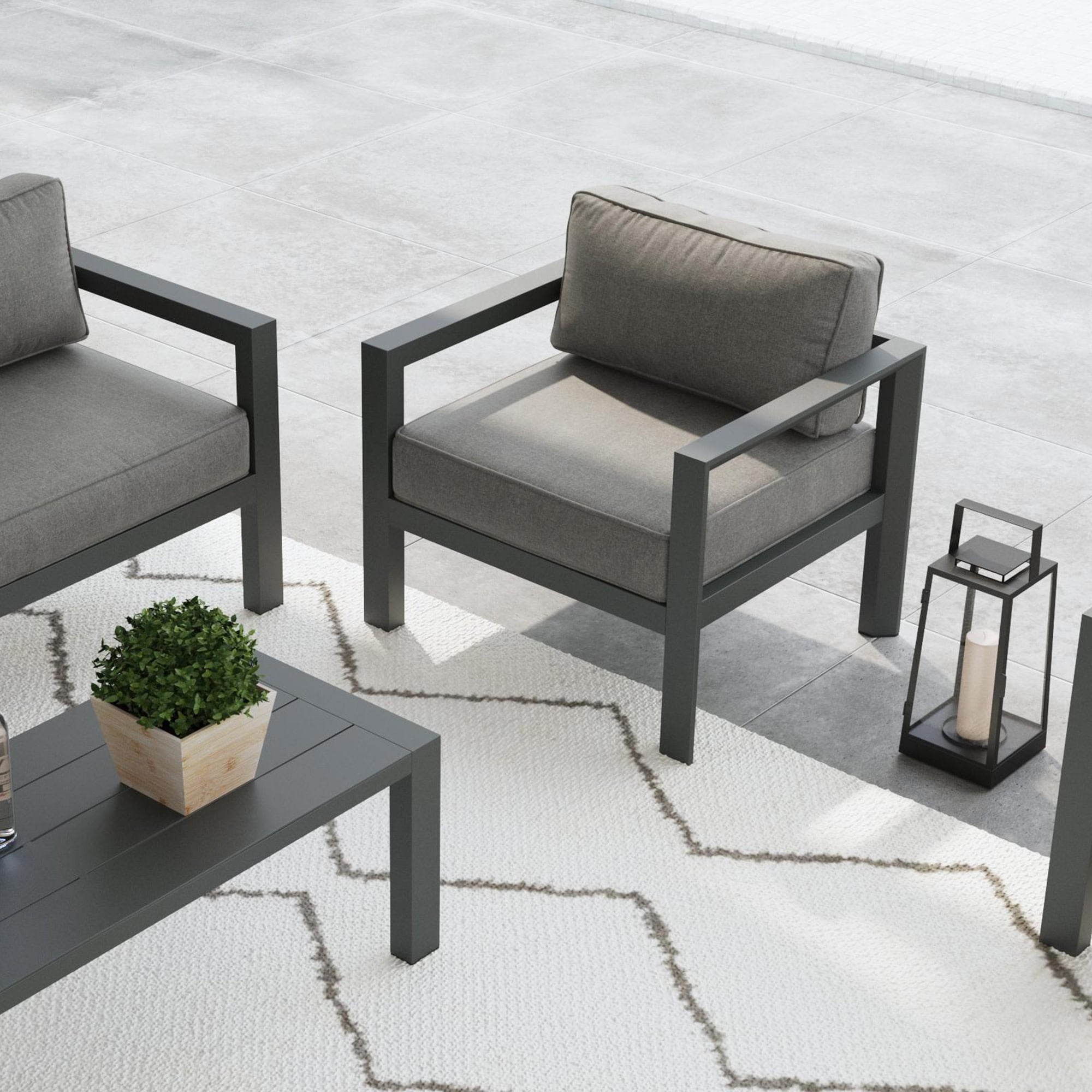 homestyles Grayton Outdoor 4-Piece Aluminum Sofa Set