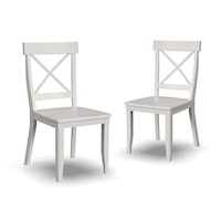 Traditional Set of 2 Side Chairs with X-Back