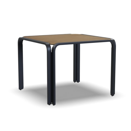 Contemporary Outdoor Square Dining Table with Umbrella Hole