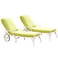 Set of 2 Traditional Outdoor Chaise Lounges with Cushions