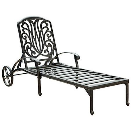 Traditional Outdoor Chaise Lounge with Cushion