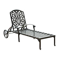 Traditional Outdoor Chaise Lounge with Cushion