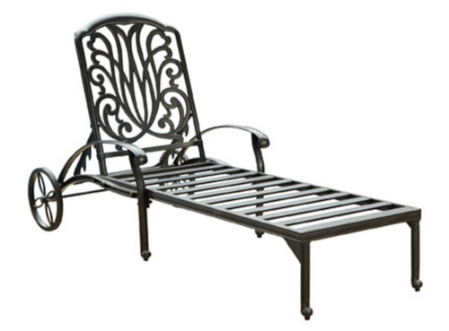 Traditional Outdoor Chaise Lounge with Cushion