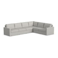Transitional 6-Seat Sectional Sofa with Track Arms