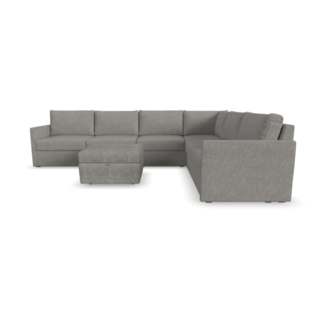 6-Piece Sectional Sofa and Storage Ottoman