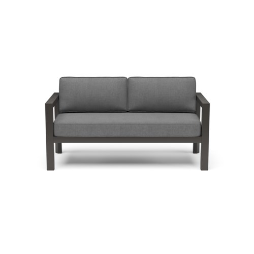Contemporary Outdoor Aluminum Loveseat