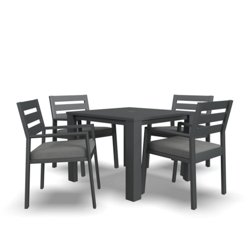 Contemporary 5-Piece Dining Set with 2" Umbrella Hole