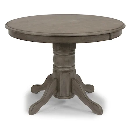 Rustic Round Dining Table with Single Pedestal