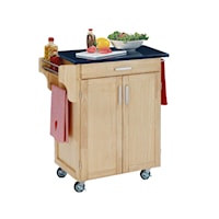 Traditional Kitchen Cart with Black Granite Top
