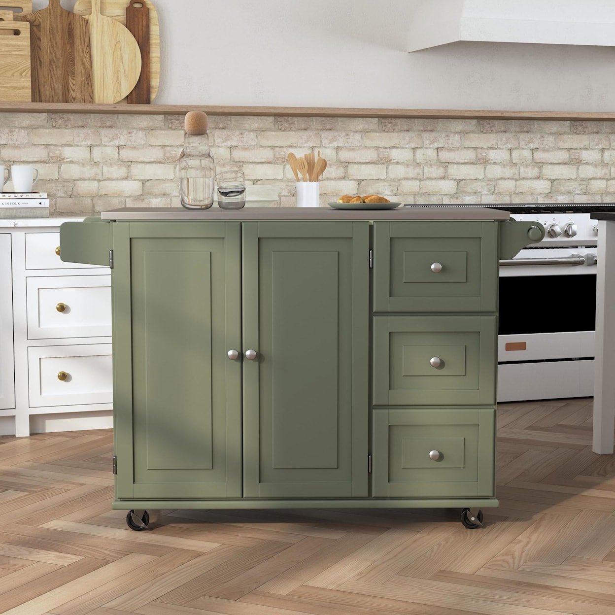 homestyles Dolly Madison Drop Leaf Kitchen Cart