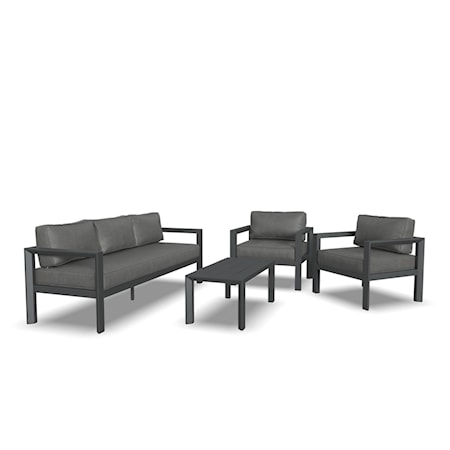 Outdoor 4-Piece Aluminum Sofa Set