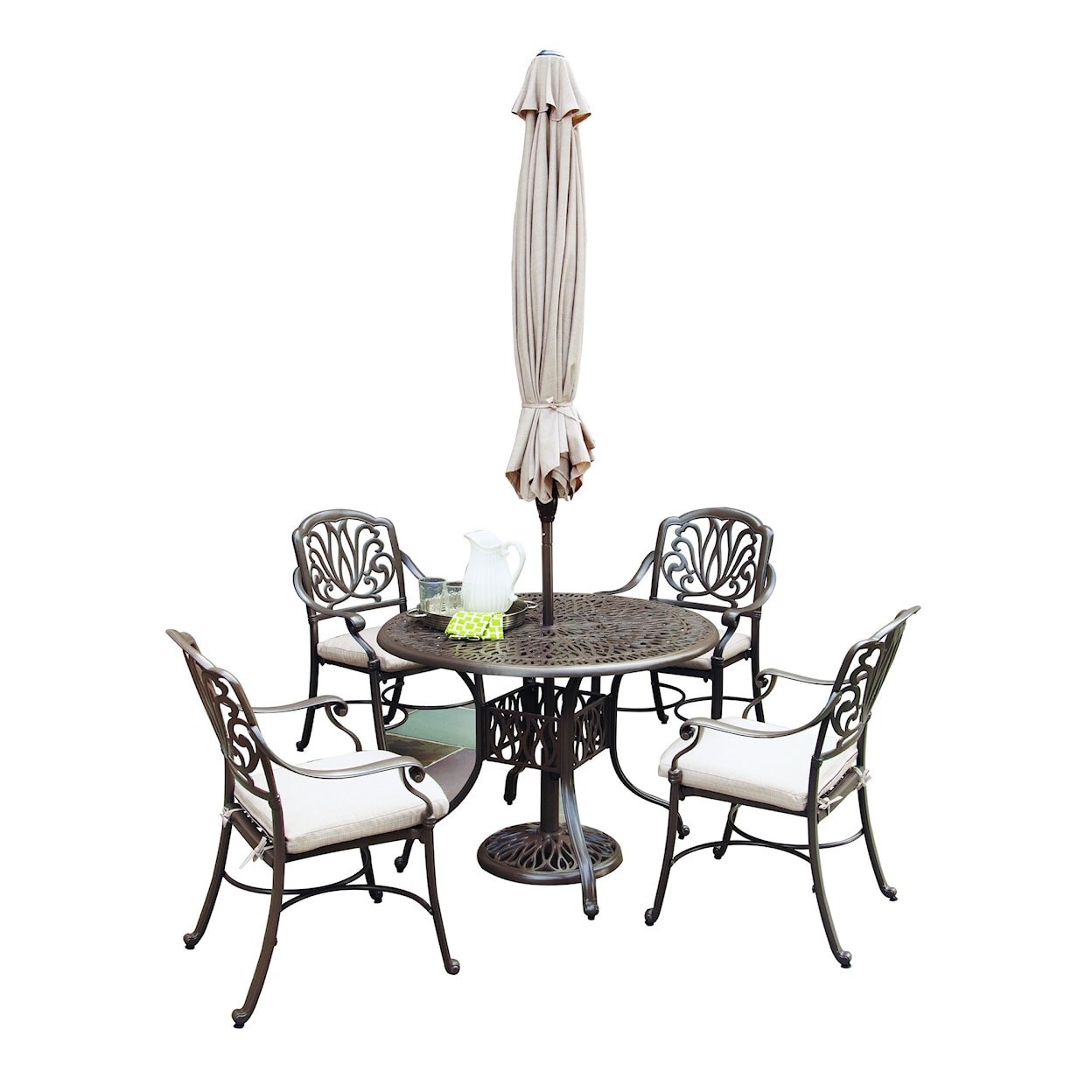 Homestyles Capri 6659 3086 Traditional Outdoor 6 Piece Dining Set With Umbrella Value City