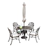 homestyles Capri Traditional Outdoor 6-Piece Dining Set with Umbrella