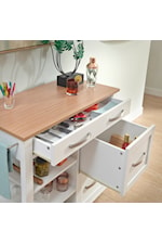 homestyles Storage Plus Traditional Kitchen Cart with Birch Wood Finished Laminate Top