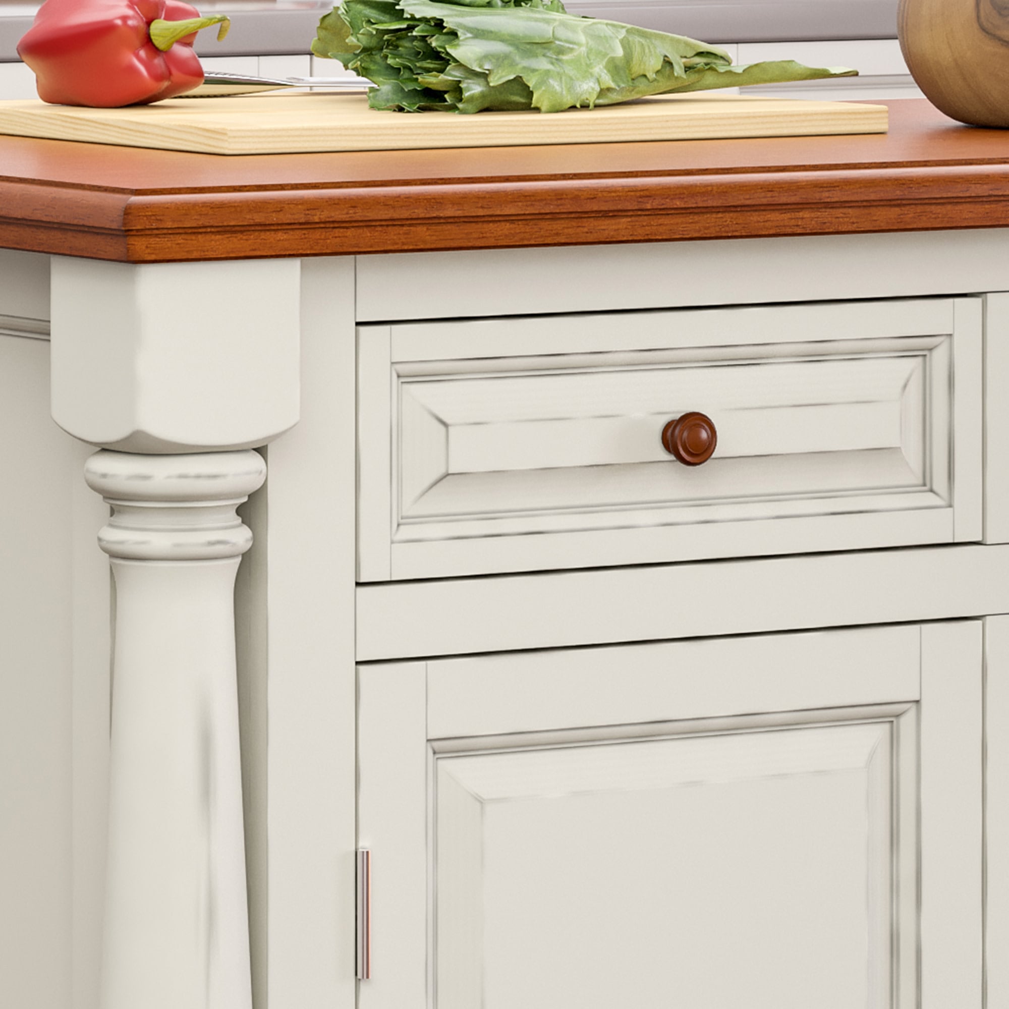 homestyles Monarch Kitchen Island with Wood Top