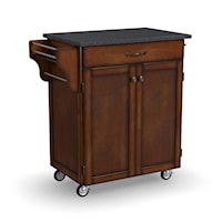 Traditional Kitchen Cart with Black Granite Top