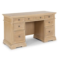 Traditional Pedestal Desk with 7 Drawers