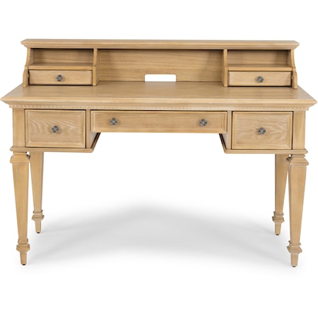 Traditional 3 Drawer Desk with Hutch